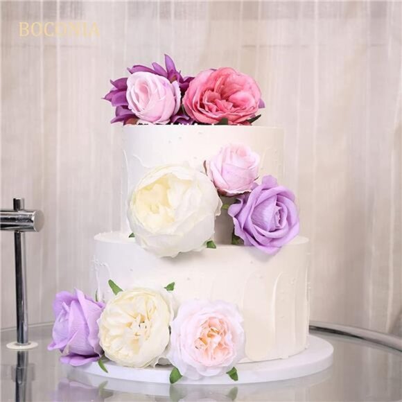 Artificial 26pcs Silk Flowers and 24pcs Greenery Set Faux Flowers Bulk - Picture 1 of 7